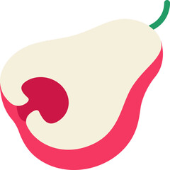 Rose Apple half cut colorful style