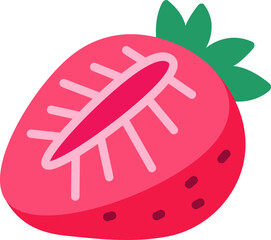 Strawberry half cut colorful style