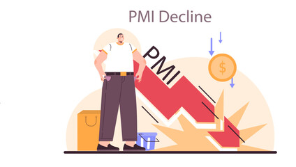 PMI decline as a recession indicator. Purchasing managers index.