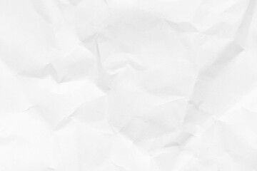 Grunge wrinkled white color paper textured background with copy space