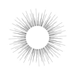 Obraz premium Sunbeams in vintage style isolated on white background. Vector illustration