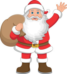 Santa Claus cartoon waving