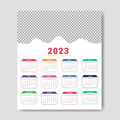 2023 calendar template, clean and unique calendar template design 