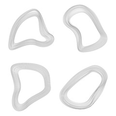 Set of abstract deformed circle banners. Distorted contour. Vector illustration