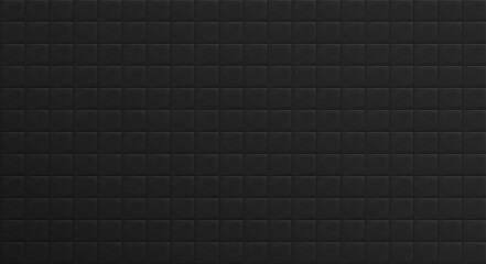 Black bathroom tile, clean ceramic wall surface, room interior, pool marble decoration, square mosaic background. Vector illustration.