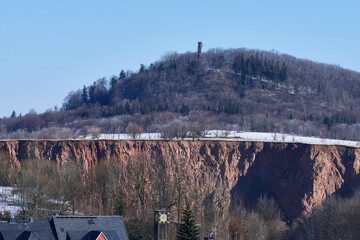 Altenberg im Osterzgebirge im Winter mit Blick zur Pinge und zum Geising	