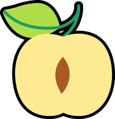 Plum cut colorful with black stroke