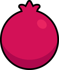 Pomegranate colorful with black stroke
