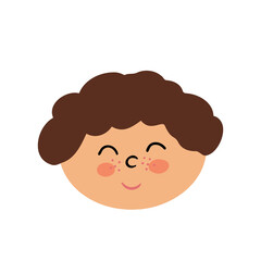 Little boy, brunet, avatar. Vector Illustration for printing, backgrounds, covers and packaging. Image can be used for greeting cards, posters, stickers and textile. Isolated on white background.