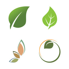 Green leaf logo ecology nature element vector icon