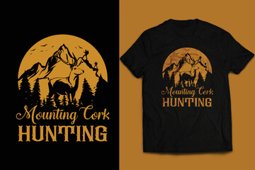 Hunting t shirt design. modern Mounting cork t-shirt design hunter