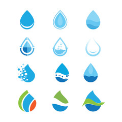 Water drop illustration logo vector design