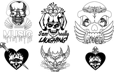 Human skull vector images