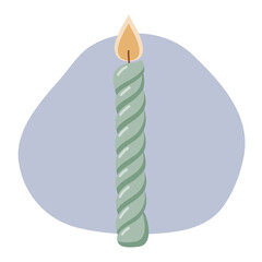 Scented twisted candle, hand drawn flat vector illustration