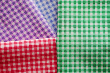 colorful plaid fabric or tablecloth