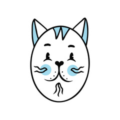 Cat boy face. Vector Illustration for printing, backgrounds, covers and packaging. Image can be used for greeting cards, posters, stickers and textile. Isolated on white background.