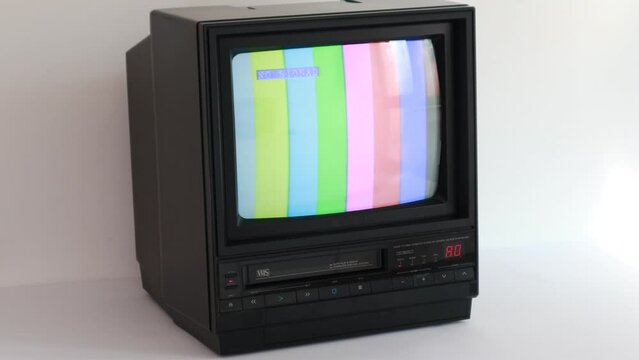 Retro Old 1985 CRT TV with VCR Combined in one unit