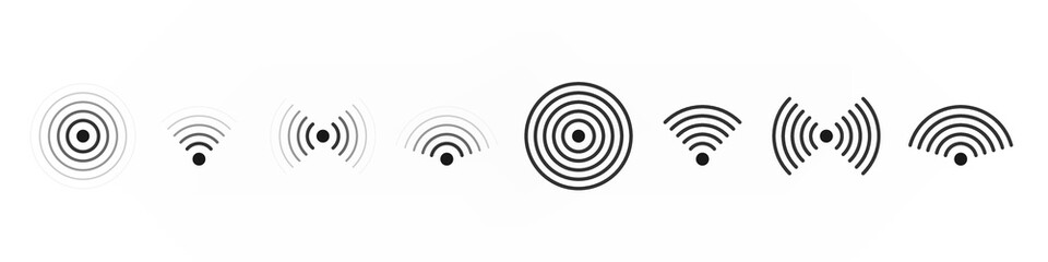 Wifi signal icons set. Internet connection signs illustration