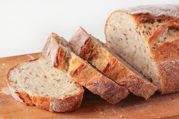 Sliced loaf of bread