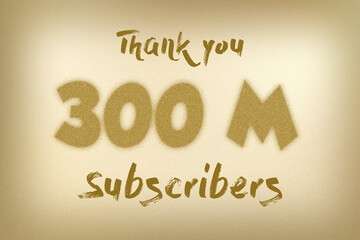 300 Million  subscribers celebration greeting banner with Dust Style Design