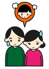 不機嫌な息子に悩む夫婦