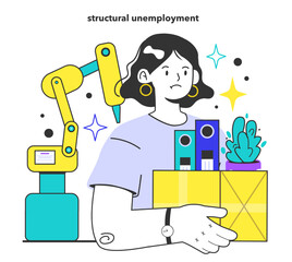 Unemployment concept. Social problem of occupancy, job offer and workplace