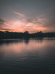 sunset over the river