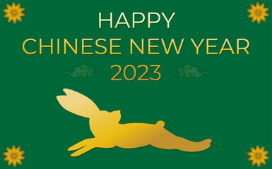 Happy chinese new year 2023 with rabbits, new year wish post, chinese new year background