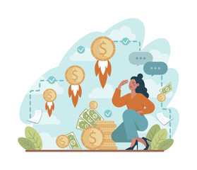 Growth concept. Idea of business achievement or personal development