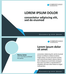 business card template. Slide templates for business presentation of the company. Strict lines. Various forms
