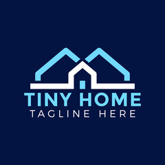 Simple Modern Tiny House Logo Design. Home Construction Company Logo.