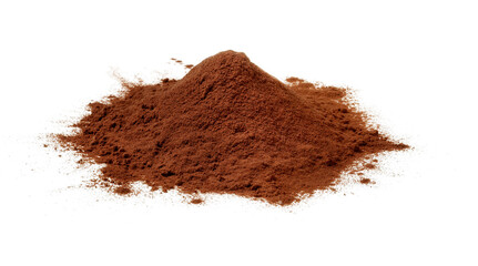 coffee grounds powder isolated on white background