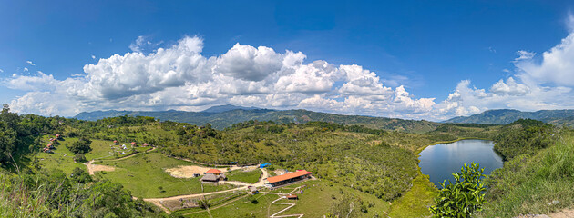 landscape with lake Laguna de Guatipan in pitalito huila