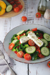 Traditional Greek salad on the plate	