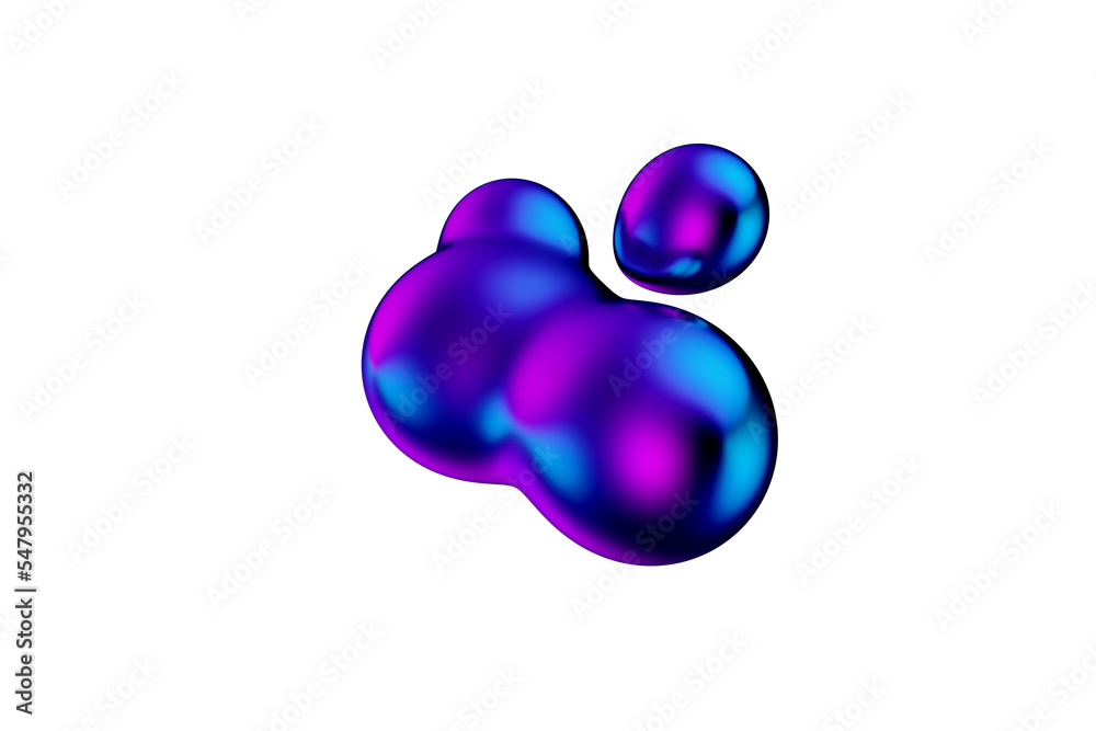 Wall mural abstract gradient metaball liquid blob 3d render.