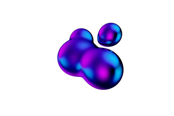 Abstract gradient metaball liquid blob 3d render.