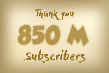 850 Million  subscribers celebration greeting banner with Dust Style Design