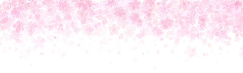 桜が舞い散るグラデーション背景イラスト