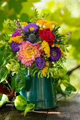 Gordijnen Autumn flower bouquet with dahlia © DoraZett