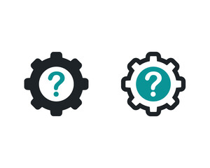 Gear question icon. Illustration vector