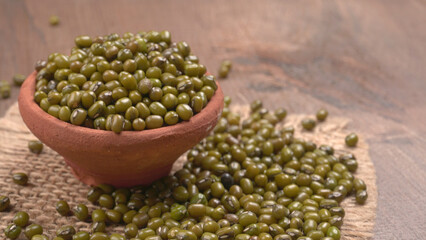 Green Mung Beans Also Know as Mung Dal, Vigna Radiata, Green Beans or Moong Dal isolated on White Background