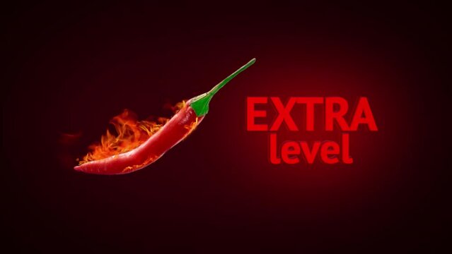 Burning Chili Peppers Red chilies and hot fire with flame in background
