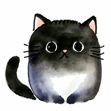 3d rendering of a black little cat sitting