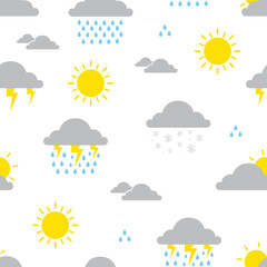 Cloud weather seamless pattern vector graphic