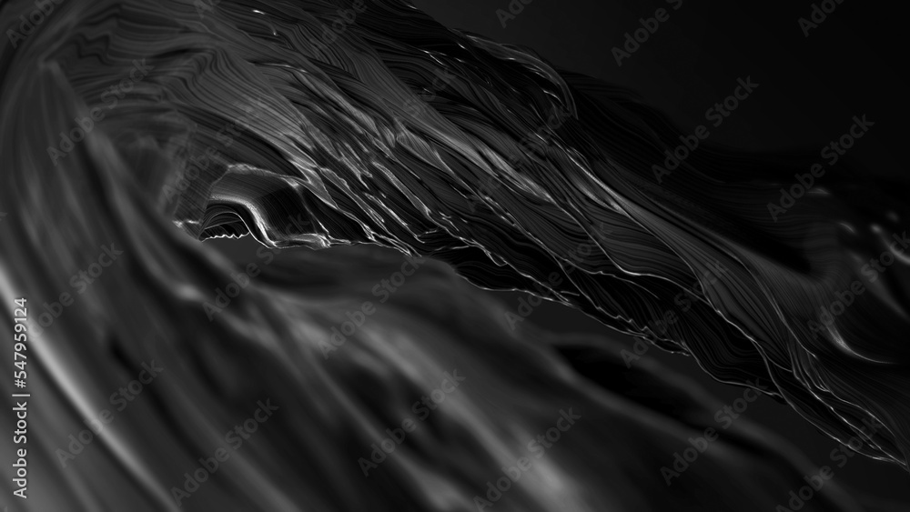 Poster seamless loop abstract background. line particles wave background 3d render. wavy backdrop. space su