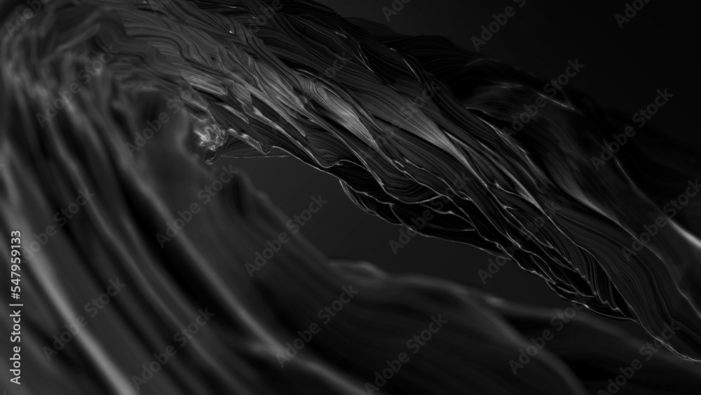 Poster seamless loop abstract background. line particles wave background 3d render. wavy backdrop. space su