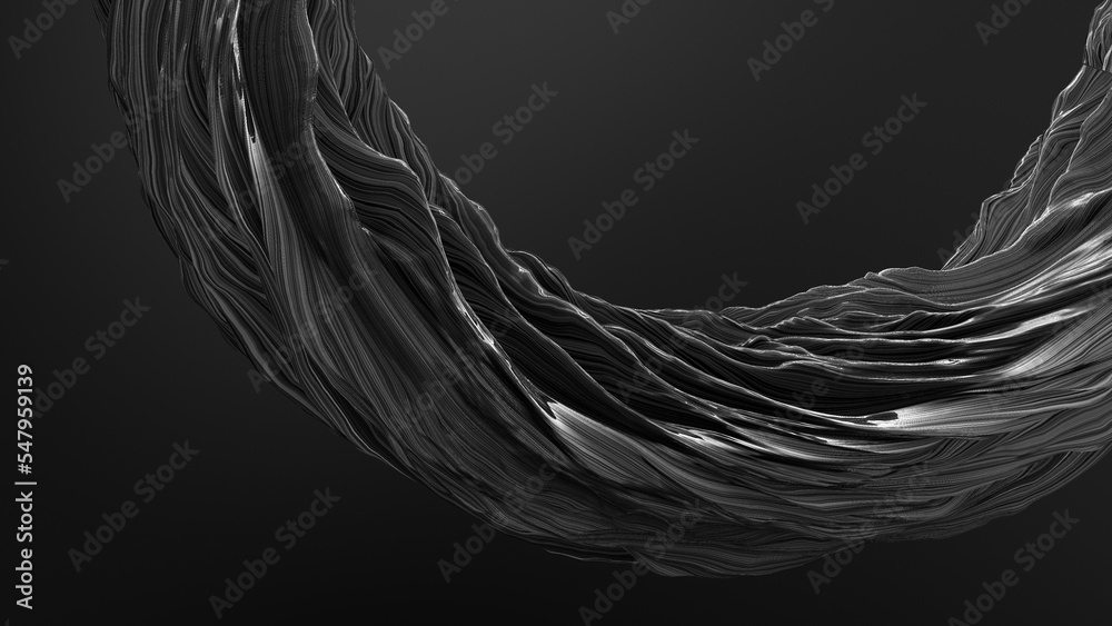 Poster seamless loop abstract background. line particles wave background 3d render. wavy backdrop. space su