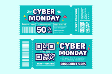 Obraz premium Cyber Monday voucher or coupon design template is easy to customize