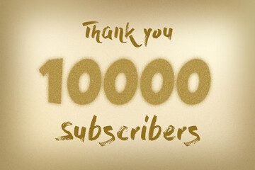 10000 subscribers celebration greeting banner with Dust Style Design