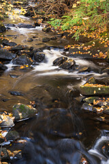 New England Stream in Autumn. High-quality photo was taken in New Hampshire on a warm fall day.